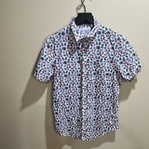 Original Penguin Vibrant Red and Blue Casual Shirt